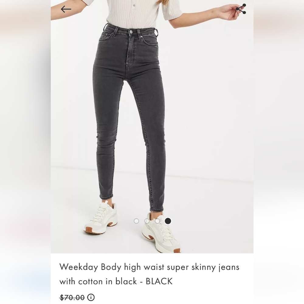 Weekday body black high waist skinny jeans